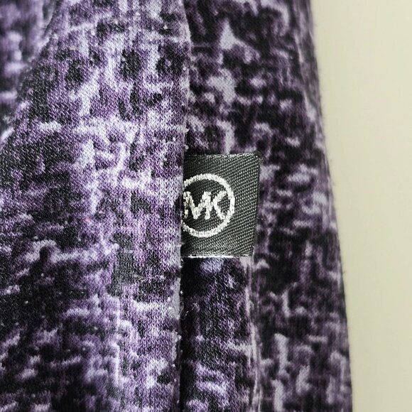 MICHAEL KORS Purple White Scoop Neck 3/4 Sleeve Jersey Top Small - Picture 4 of 5
